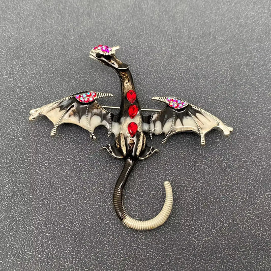 Enamel Dragon Brooch