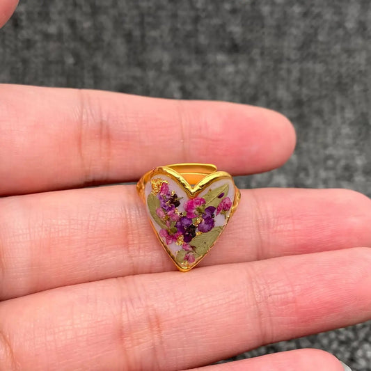 18K Gold Plated S.Steel Floral Adjustable Rings