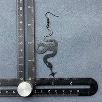 Black Snake Dangle Earrings