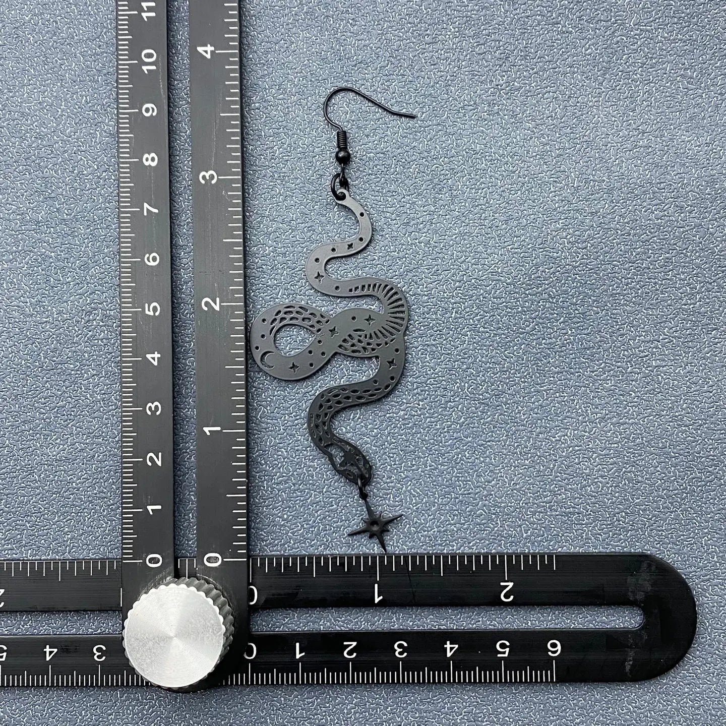Black Snake Dangle Earrings