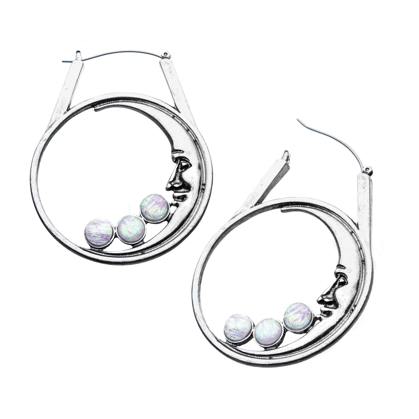 MOON WITH OPAL STONE PLUG HANGER