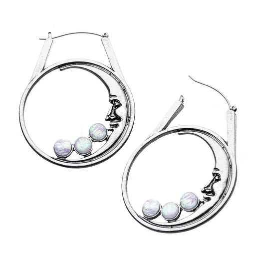 MOON WITH OPAL STONE PLUG HANGER