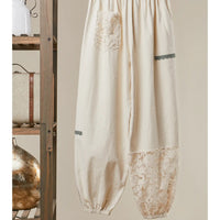 Lace Accents Patchwork Joggers