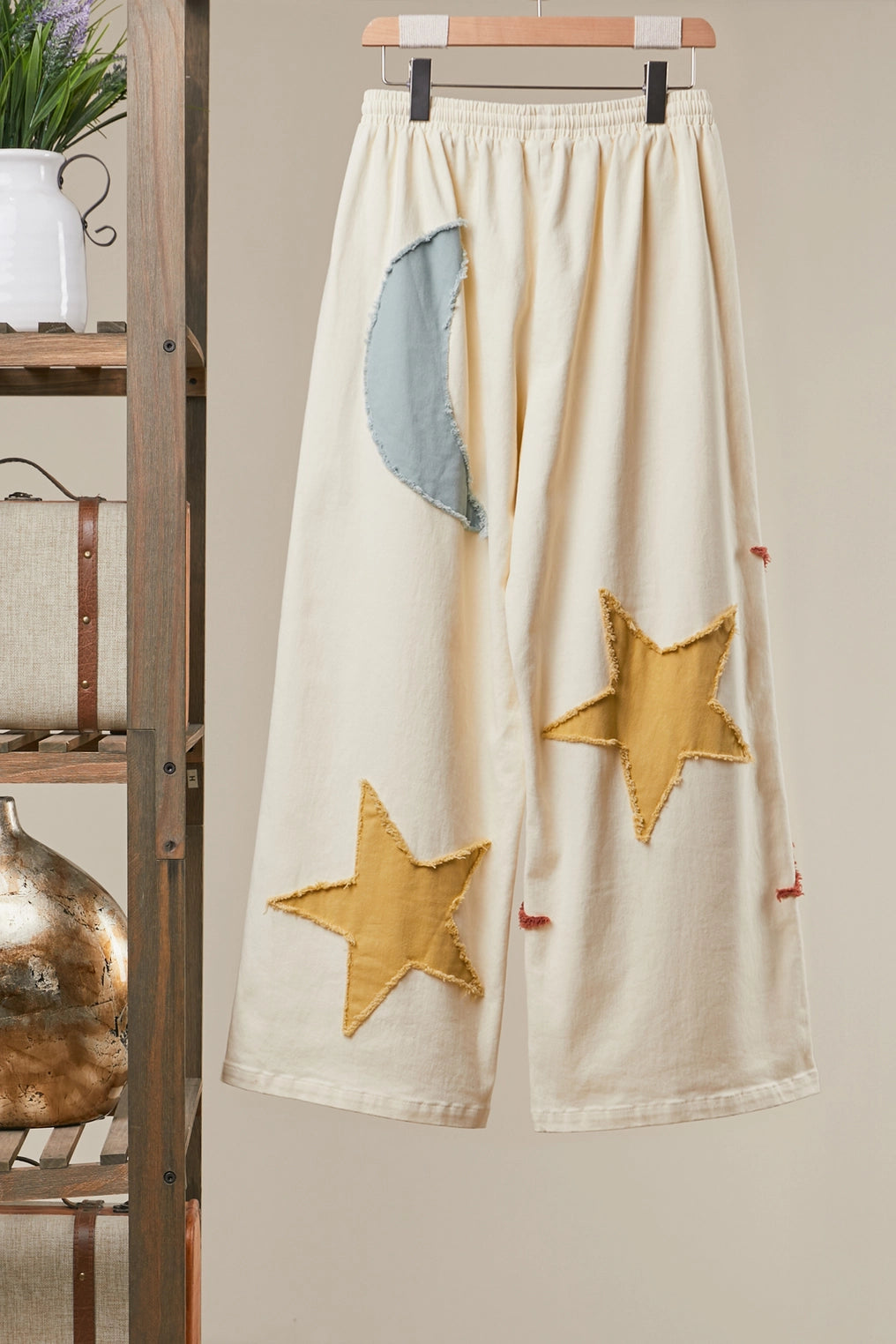 Sun Moon Star Patch Wide Pants