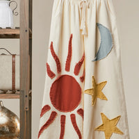 Sun Moon Star Patch Wide Pants