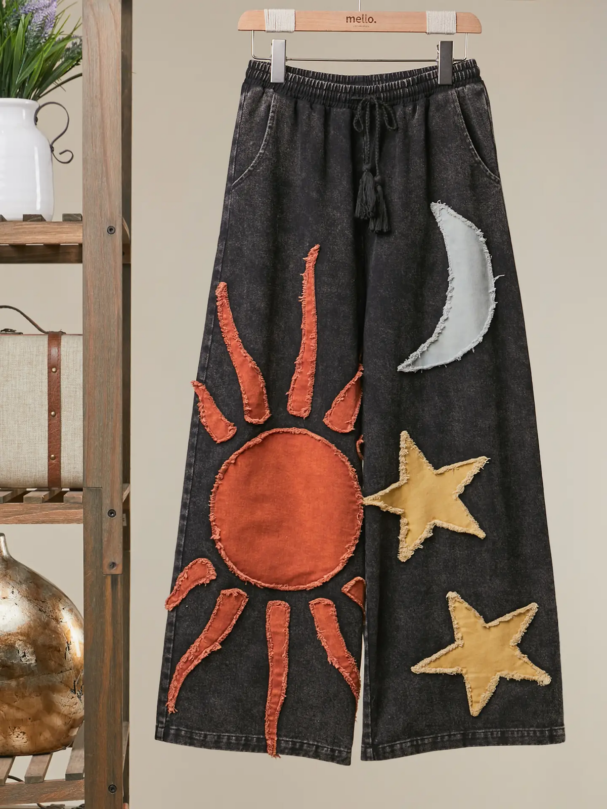 Washed Sun and Star Wide Pants