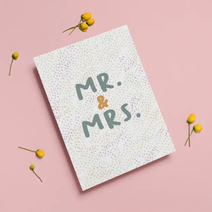 Mr. & Mrs, Modern Blank Wedding Card