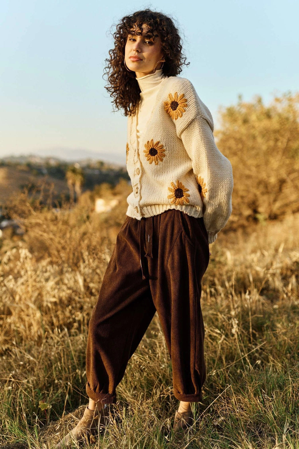 Sunflower V-Neck Cardigan