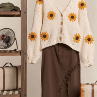 Sunflower V-Neck Cardigan