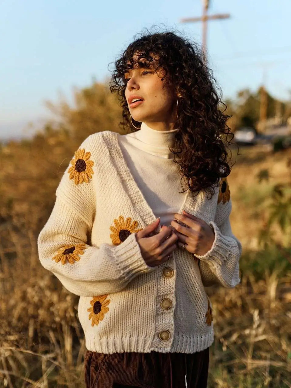 Sunflower V-Neck Cardigan