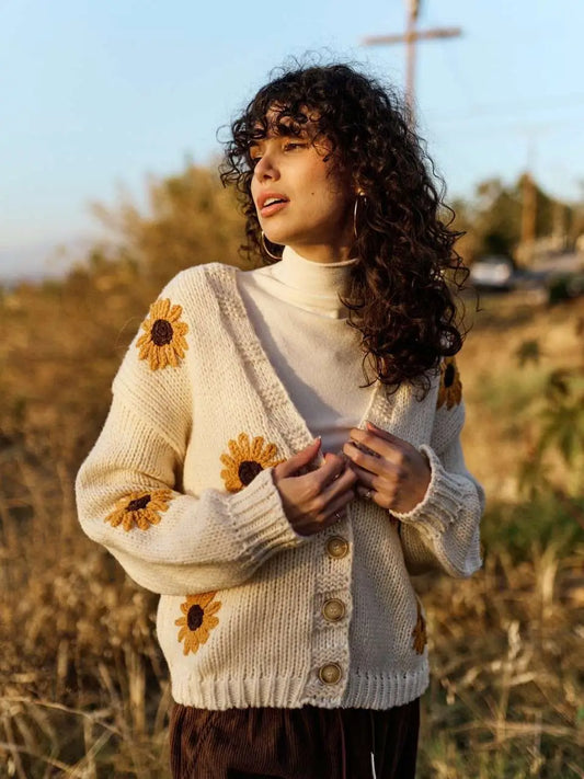 Sunflower V-Neck Cardigan