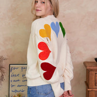 Rainbow Heart Shaped Patch Sweater