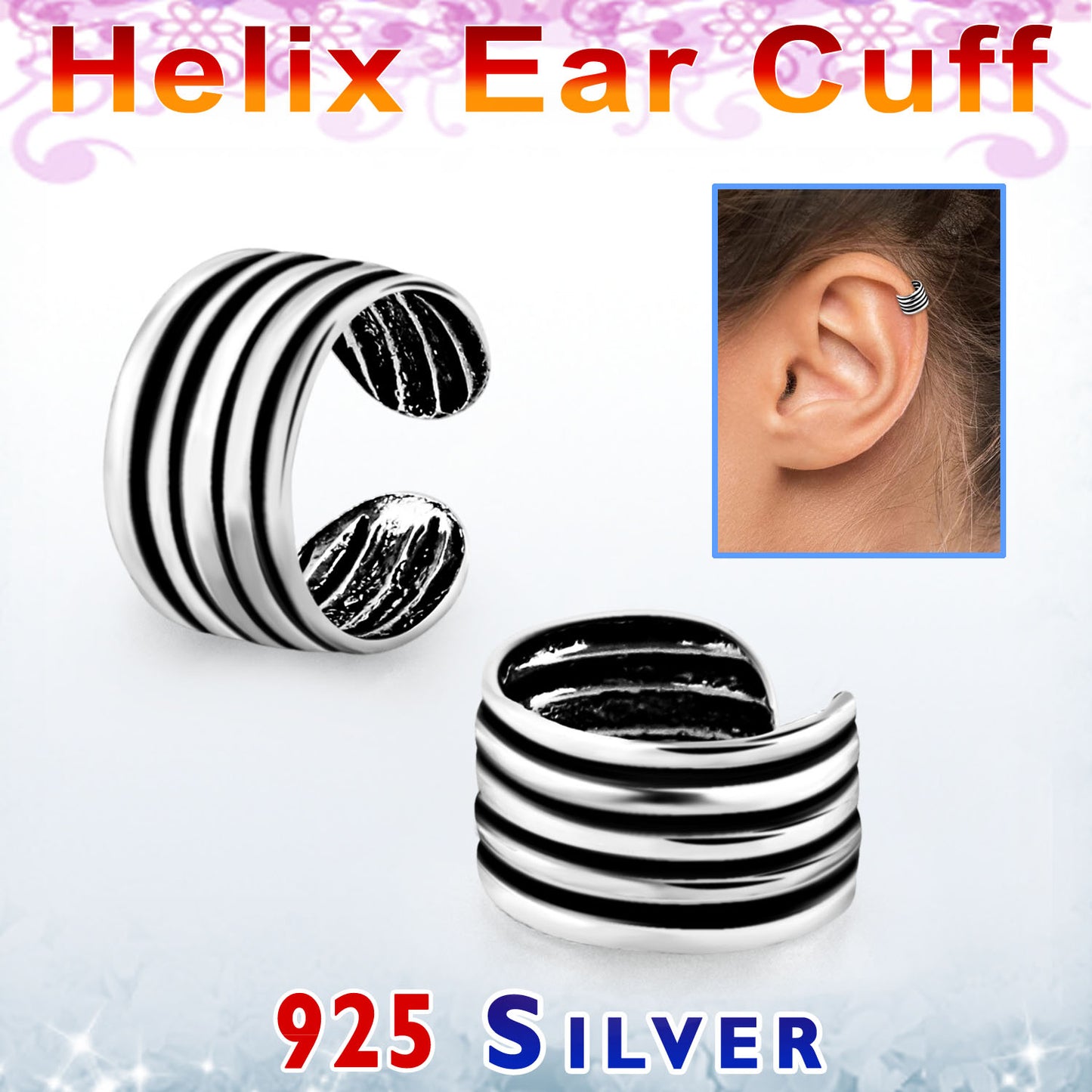 Multi Line Design Helix Cuff