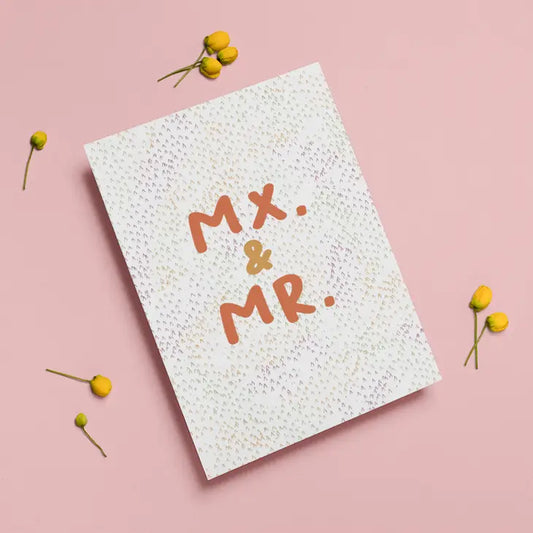 Mx & Mr Non Binary Wedding Card