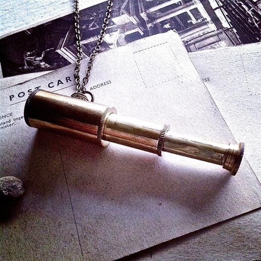 Explorer Brass Telescope Necklace