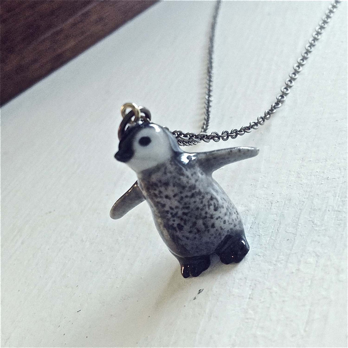 Samantha Porcelain Penguin Chick Necklace.