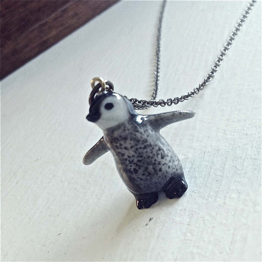 Samantha Porcelain Penguin Chick Necklace.