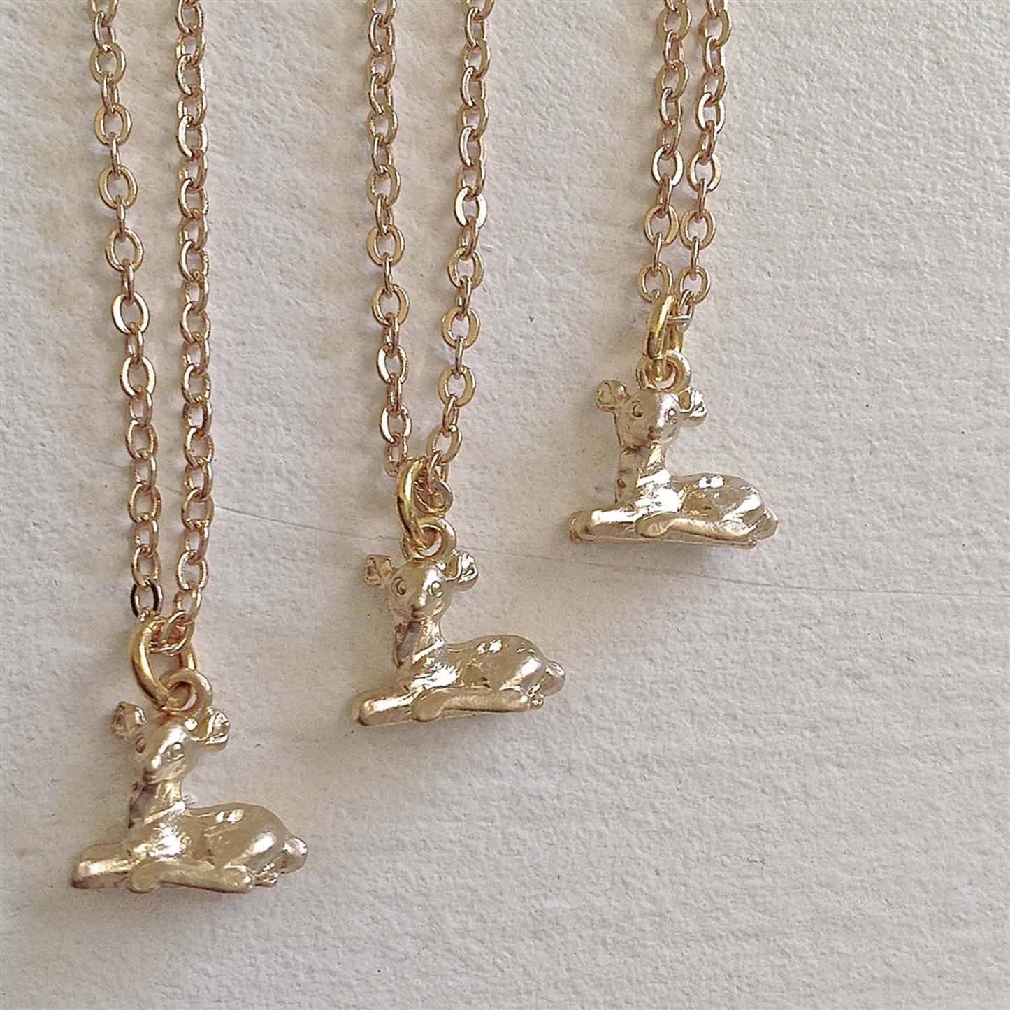 Fawn Charm Necklace Gold Plated