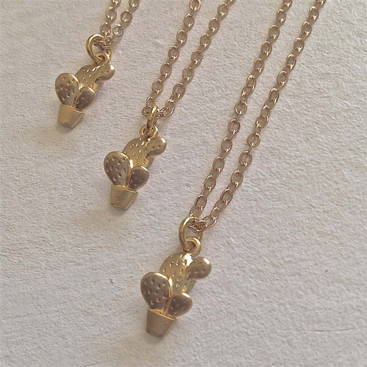Ouch Potted Cactus Charm Necklace