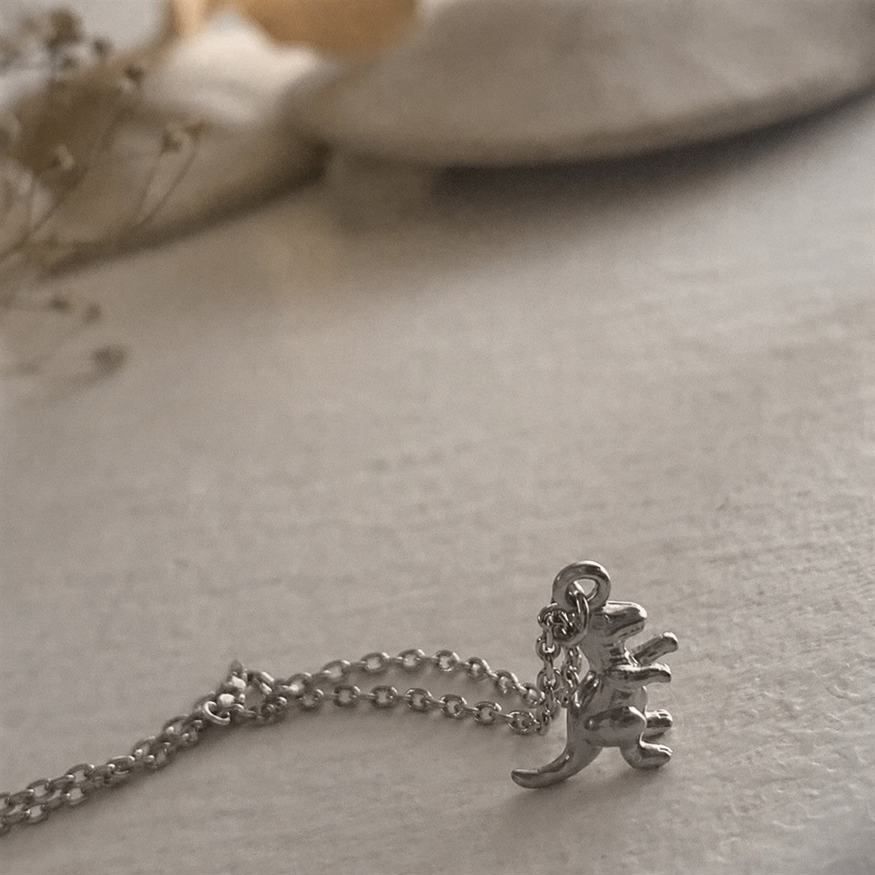 "Scotty" Tiny T-Rex Dinosaur Charm Necklace