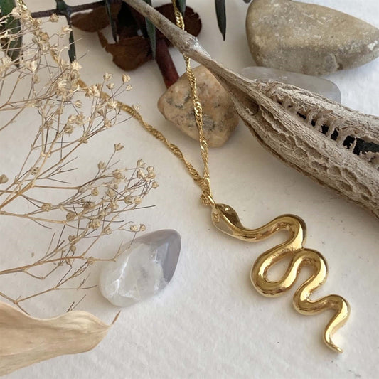 Snek Snake Charm DNA Chain Necklace