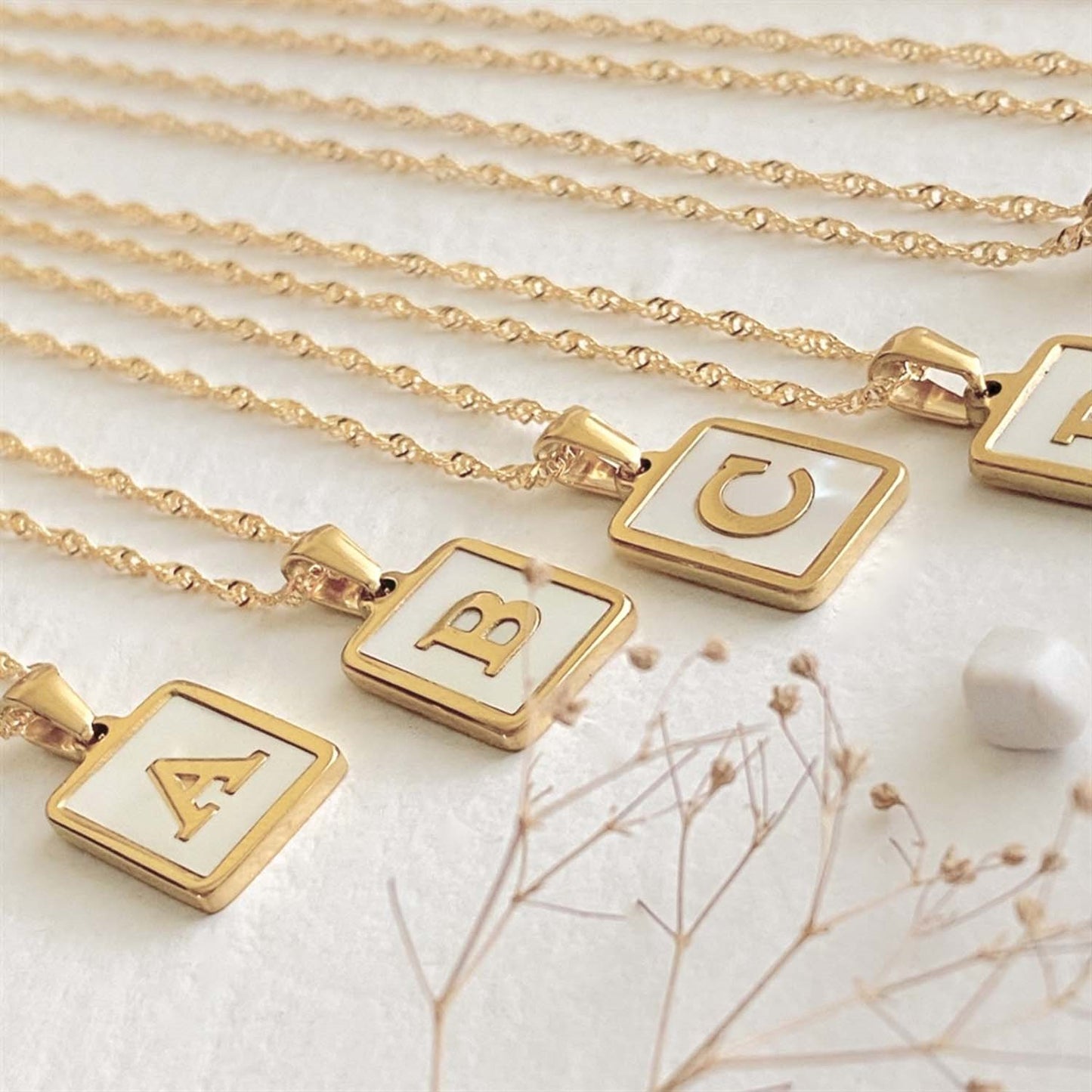 Carrie Initial Charm Necklace Y