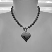 Poe Ball Chain Choker Necklace With Heart