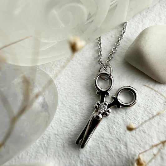 "Snips" Tiny Scissors Charm Necklace