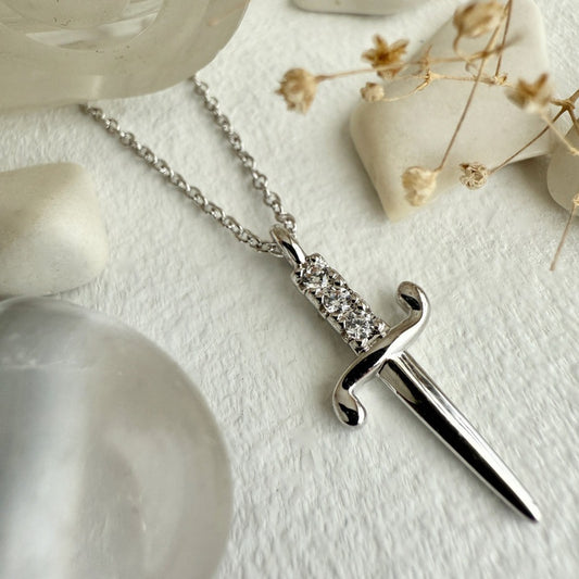 Bruté Dagger Charm Necklace Silver
