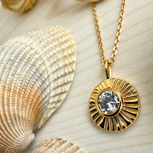 April / Diamond Damara Birthstone Charm Necklace