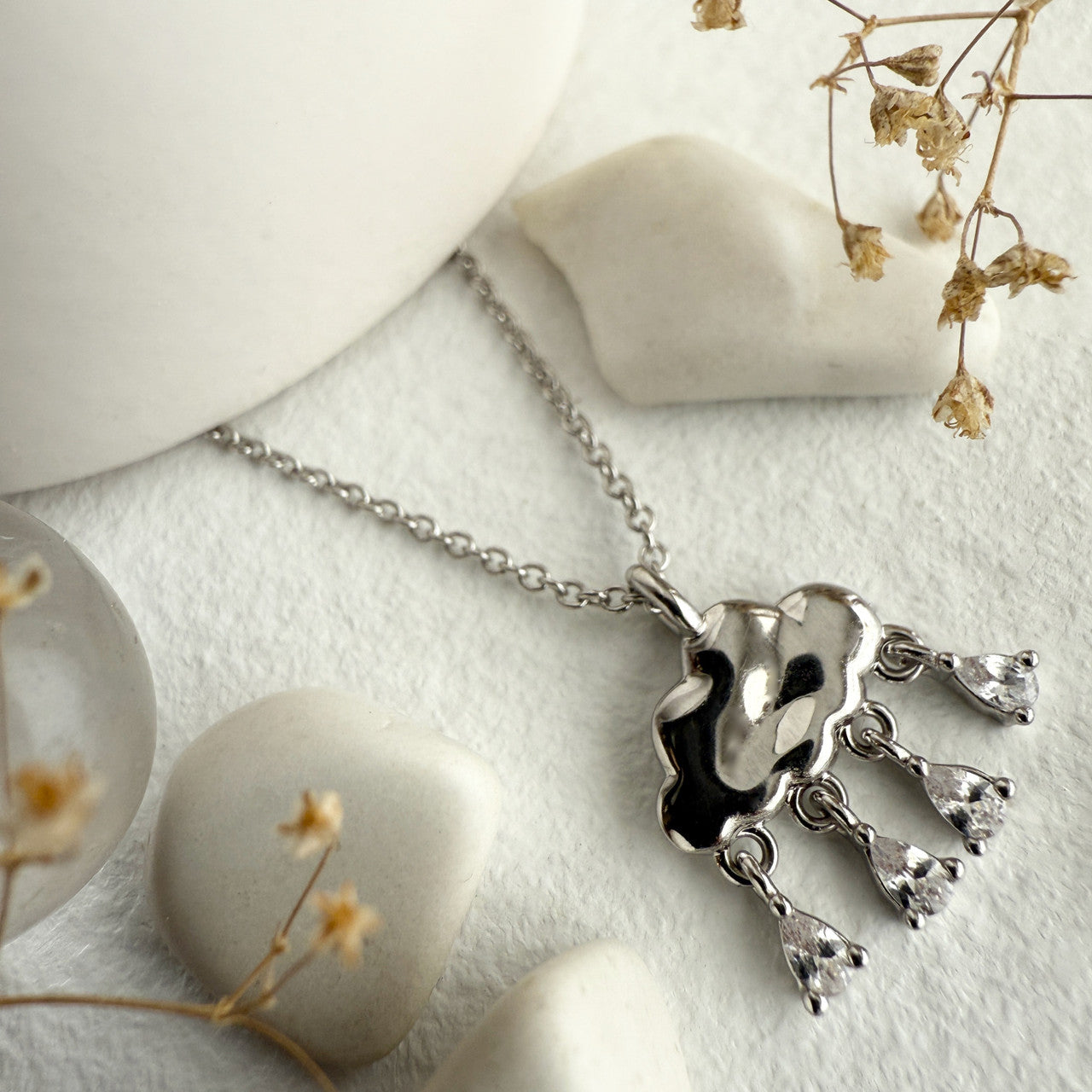 Wilhelm Cloud With Rhinestone Drops Necklace