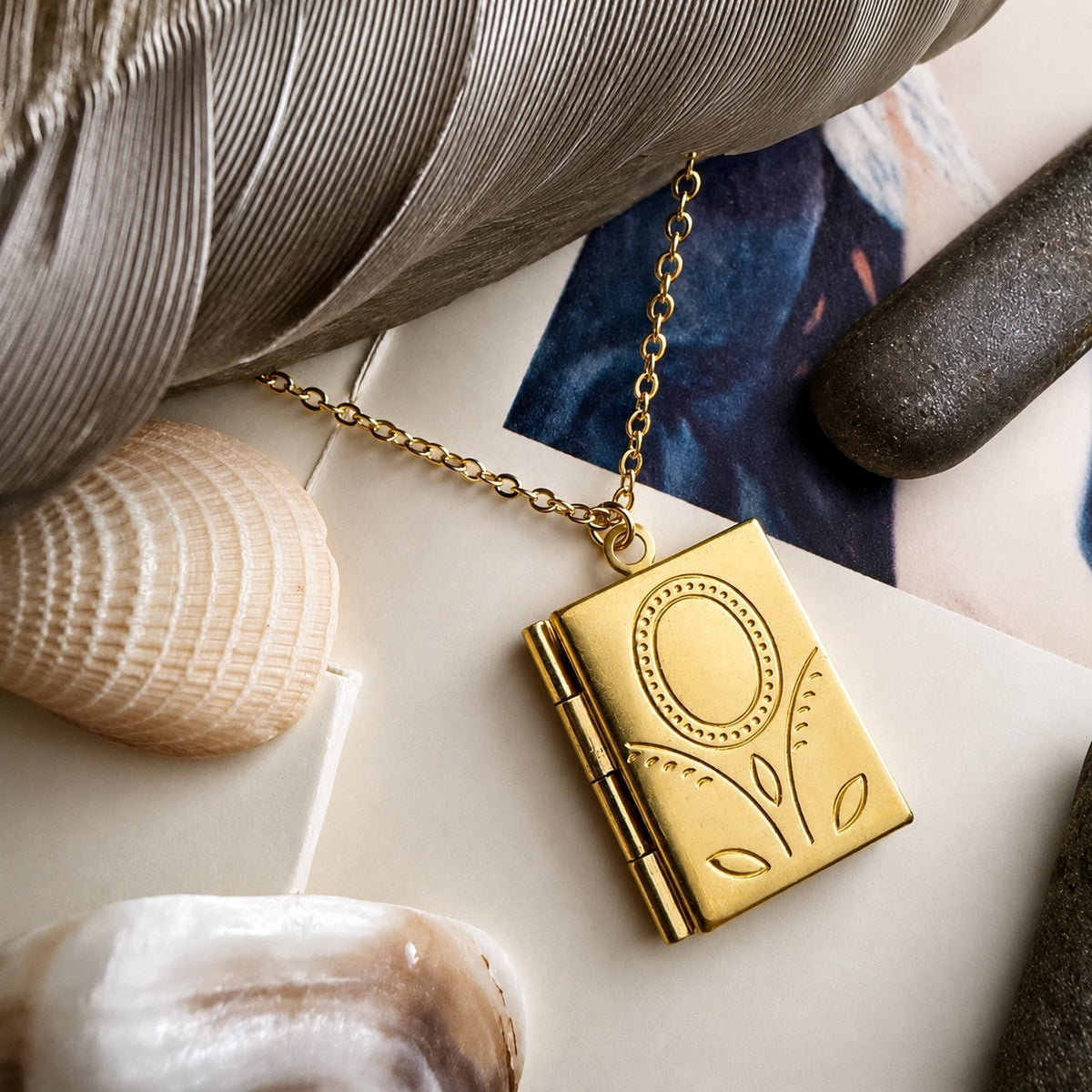Bronte Vintage Book Locket Charm Necklace