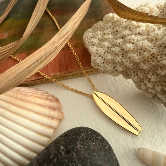 Fishtail Surfboard Charm Necklace