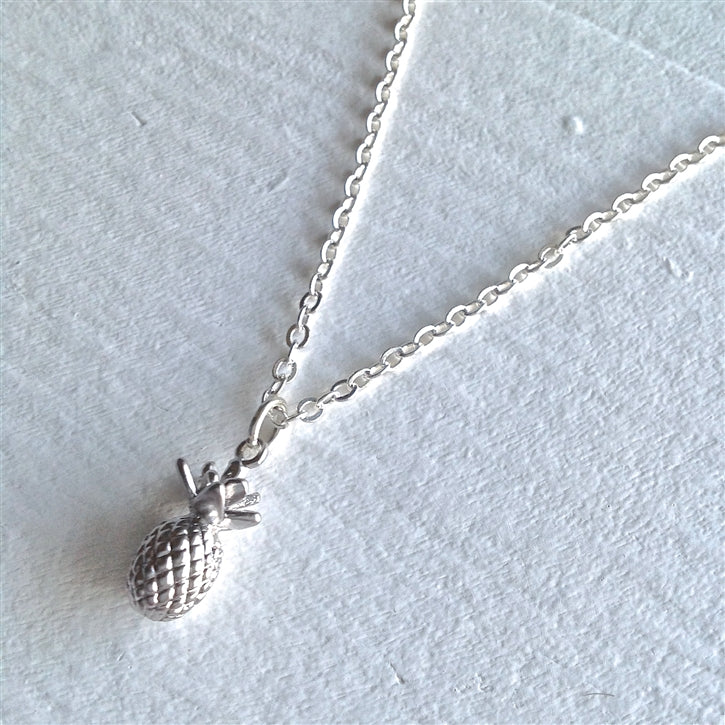 Aloha Tiny Pineapple Silver Pendant