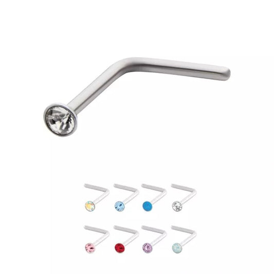 20 g con forma de curvatura en L superior de gema de 2 mm