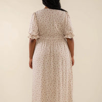 Cameron Wrap Ditsy Print Dress - Plus