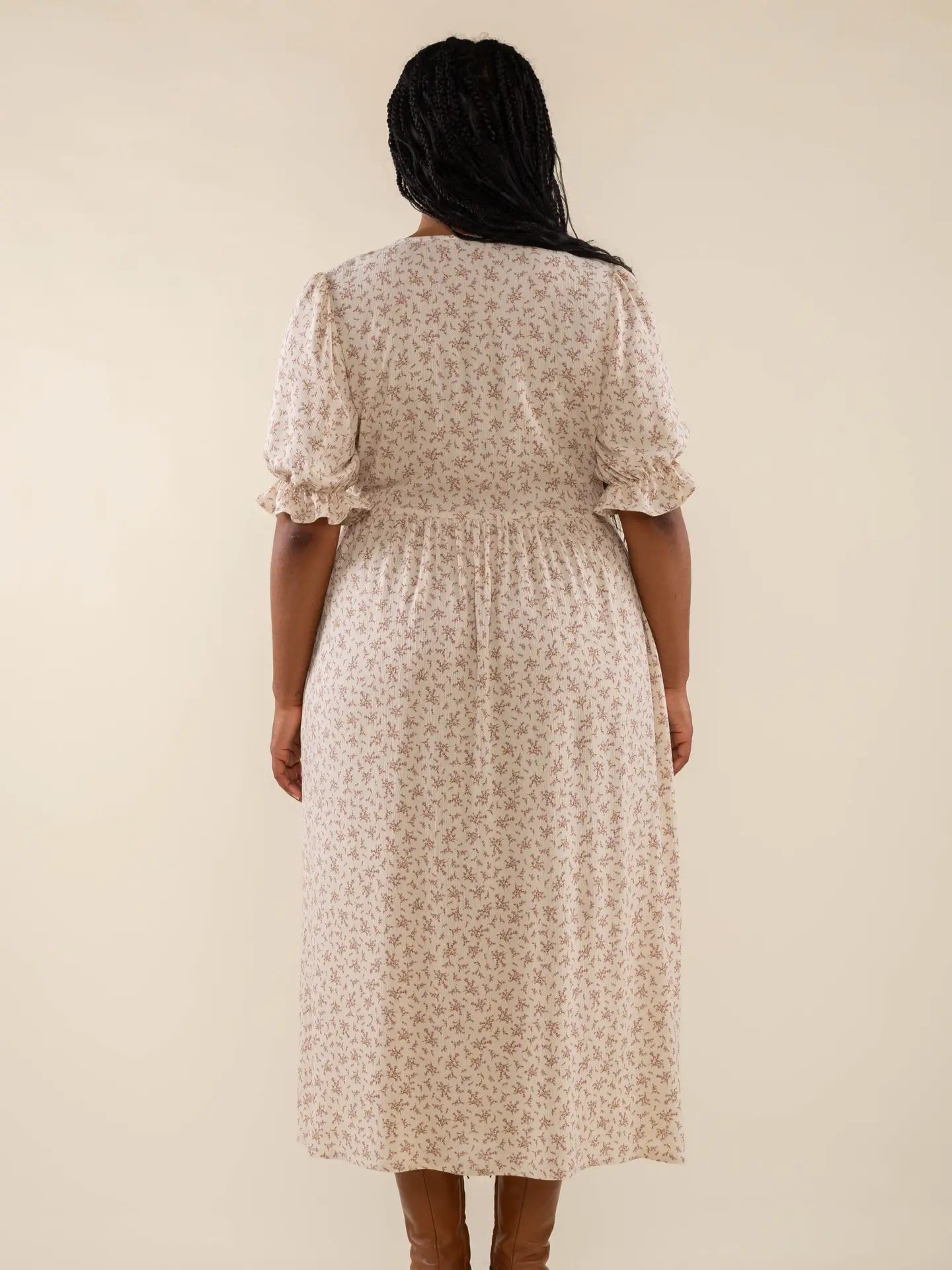 Cameron Wrap Ditsy Print Dress - Plus