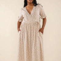 Cameron Wrap Ditsy Print Dress - Plus