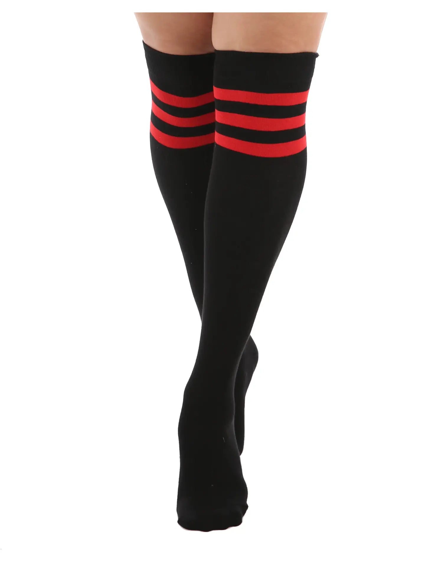 Red And Black Referee Over the Knee Socks