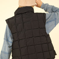 Solid Puffer Vest Plus Size