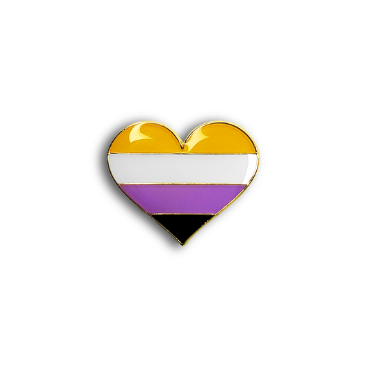 Nonbinary Pride Heart Pin