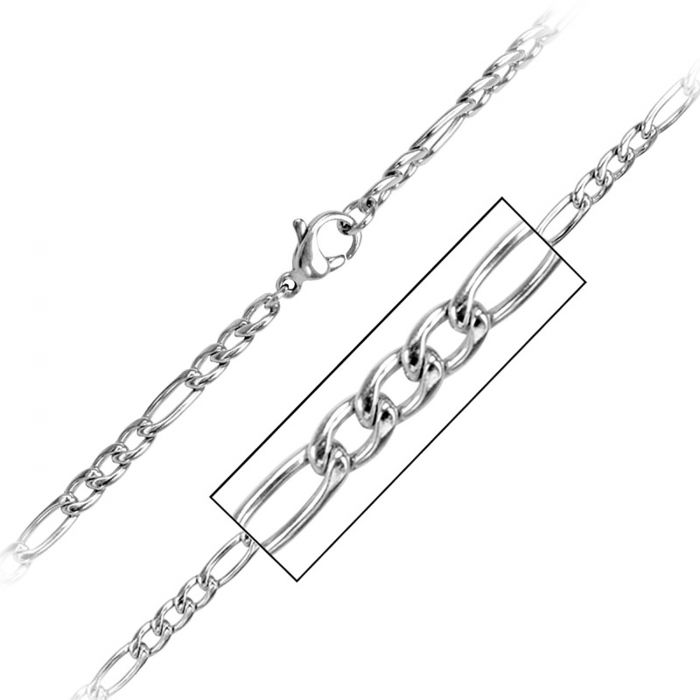 Figaro Polished Chain 4mm 24"