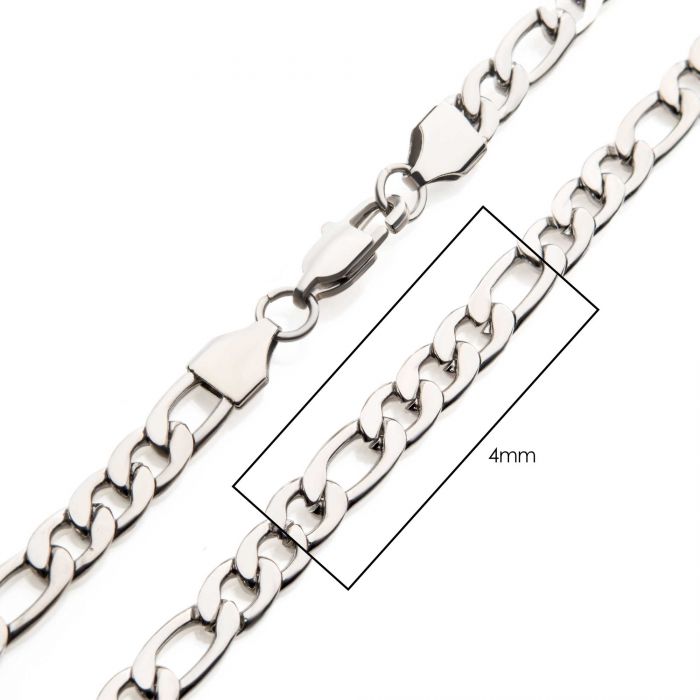 Steel Figaro Chain 4mm 22"