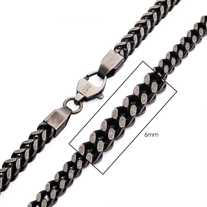 OXIDIZED FRANCO CHAIN 6MM 26"
