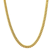 18K Gold Diamond Cut Curb Chain Necklace 24"