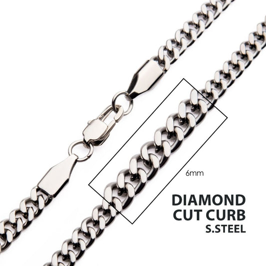 Steel Diamond Cut Curb Chain 6mm 2
