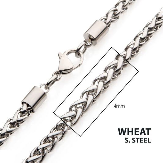 4mm Steel Wheat Chain Necklace 2