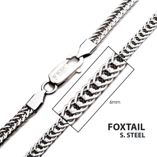 6mm Steel Foxtail Chain Necklace 20"