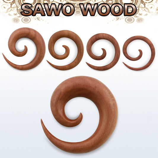 Brown Wood Sawo Spiral