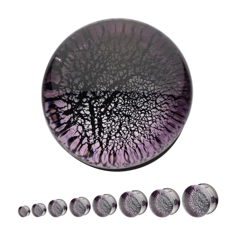 Crackle Double Flare Glass Plug